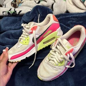 Nike Women's Air Max Sneakers - White, Pink, and Neon